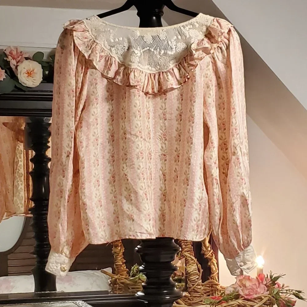 LoveShackFancy Set Piccolo Skirt & Morrison Top Frosted Petal Stripe Small - Picture 9 of 16